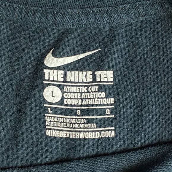 The Nike Tee Athletic Cut Black Shirt with Swoosh Size Large - Picture 3 of 4